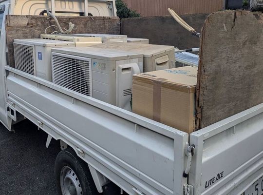 海老名市 不用品回収に行ってきました。エアコン室外機撤去もお任せください！